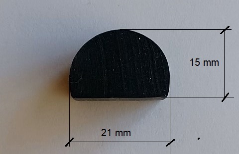 Gummi D-Profil 21x15 mm
